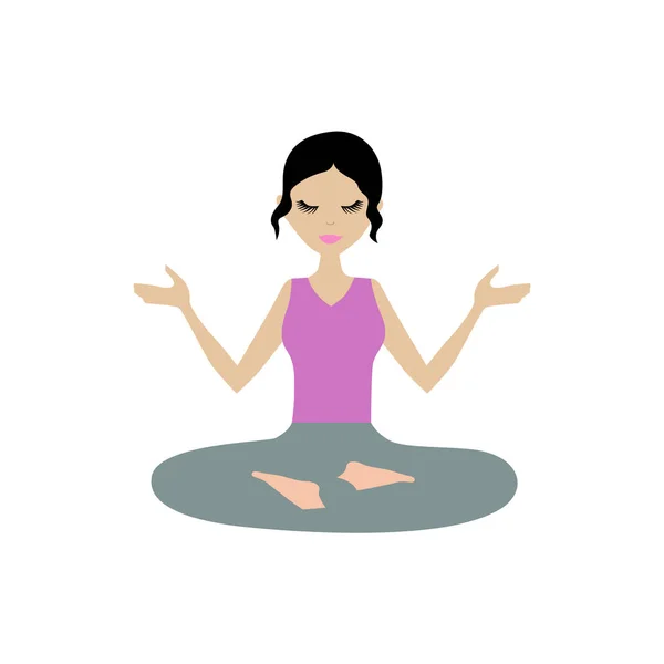 Kvinna Som Utövar Yoga Asana Vektor Illustration — Stock vektor