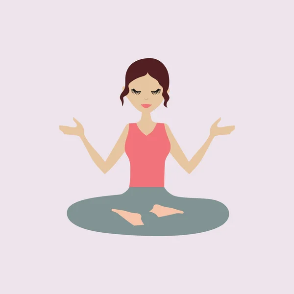 Mulher Exercício Yoga Asana Vector Ilustração — Vetor de Stock