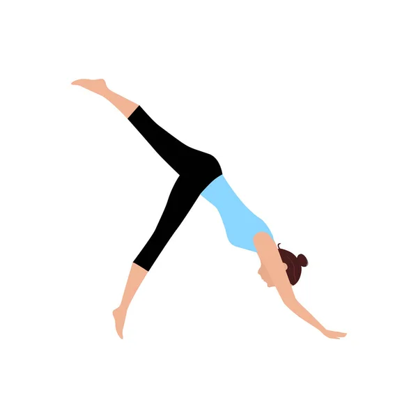 Klasik Kadın Yoga Asana Vektör Llüstrasyonunu Beyazda Zole Ediyor — Stok Vektör