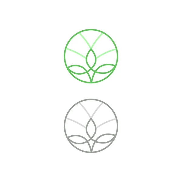 Feuilles Vertes Signe Symbole Logo Isolé Sur Blanc — Image vectorielle