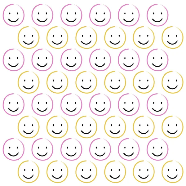 Uśmiechnięty Ładny Kolorowe Głowy Wzór Tekstura Tło — Wektor stockowy