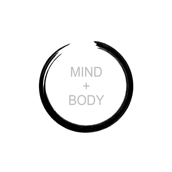 Mind Body Black Circle Sign Symbol Logo — Stock Vector