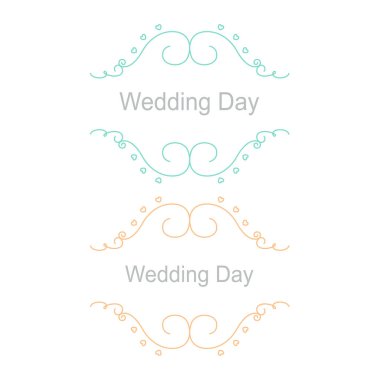 Süslü Düğün Etiketleri, Etiketler Koleksiyonu Beyaz Üzerine İzole Edildi