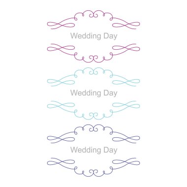 Düğün Günü Lüks Süsleme Etiketleri Beyazda Ayrı Ayarlandı