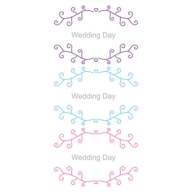 Düğün Günü Lüks Süsleme Etiketleri Beyazda Ayrı Ayarlandı