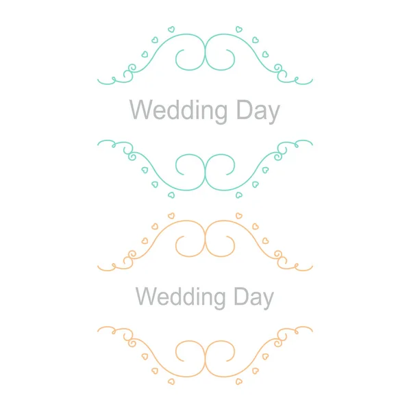 Matrimonio Ornamentale Tag Etichette Collezione Isolato Bianco — Vettoriale Stock