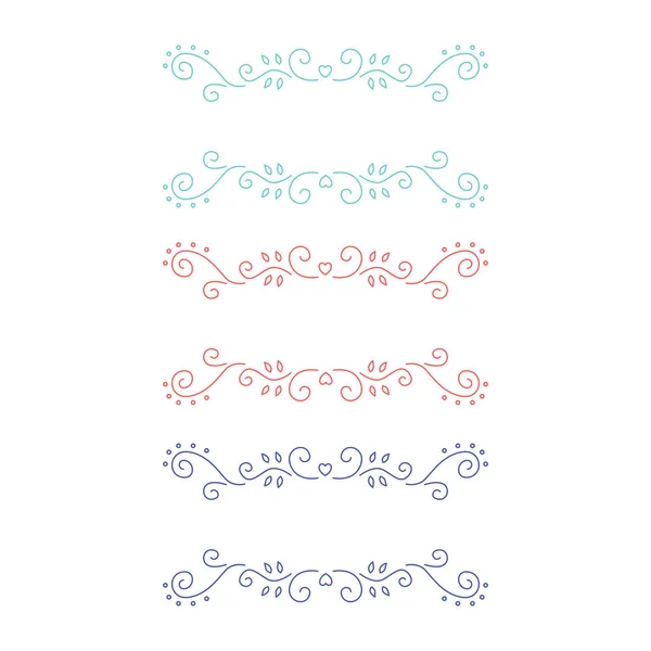 Ornamental Wedding Tags Labels Set Isolated White — Stock Vector