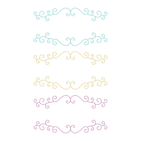 Luxury Colorful Wedding Ornamental Tags Labels Isolated White — Stock Vector