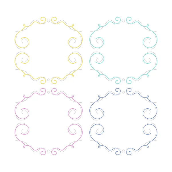 Lyx Färgglada Bröllop Prydnadslappar Etiketter Isolerade Vitt — Stock vektor