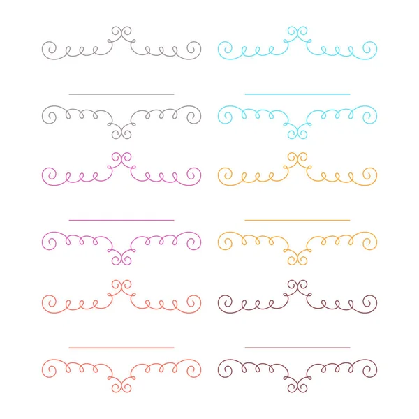Luxusní Barevné Svatební Ornamentální Značky Štítky Izolované Bílé — Stockový vektor