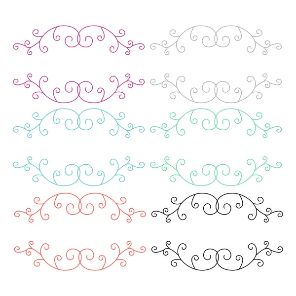 Wedding Day Luxury Ornamental Labels Set Isolated White — Stock Vector