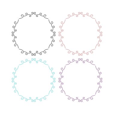 Lüks Girdap Düğün Süslemeleri Koleksiyonu Beyazda izole edildi