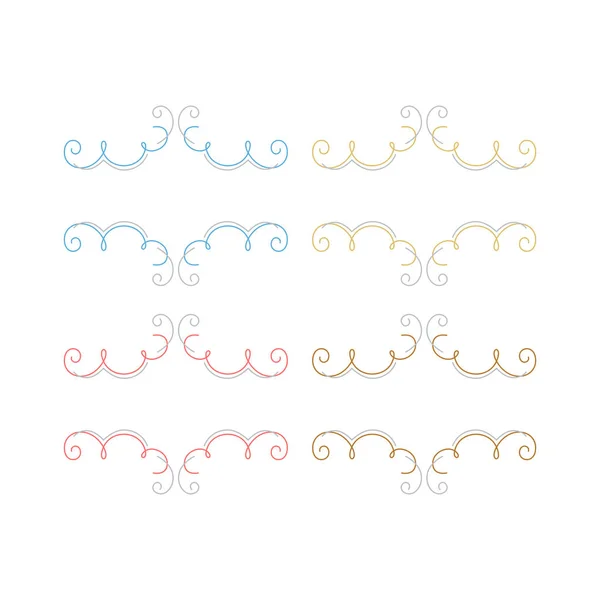Luxe Swirl Wedding Ornaments Collectie Geïsoleerd Wit — Stockvector