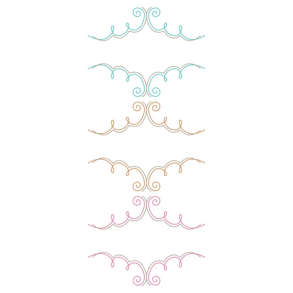 Luxury Swirl Wedding Ornaments Collection Isolated White — Stock Vector