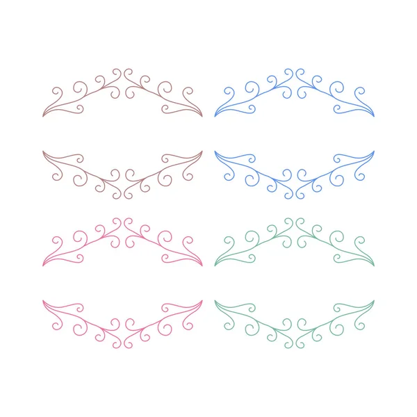 Lyx Swirl Bröllop Ornament Collection Isolerad Vit — Stock vektor