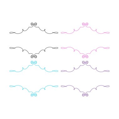 Lüks Düğün Günü Süslü Sınır Koleksiyonu Beyazlar üzerinde izole