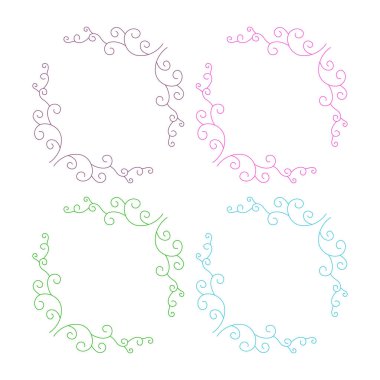 Romantik düğün günü etiketleri beyaza izole edilmiş.