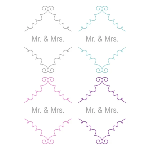 Romance Elegant Wedding Day Tags Isolated White — Stock Vector