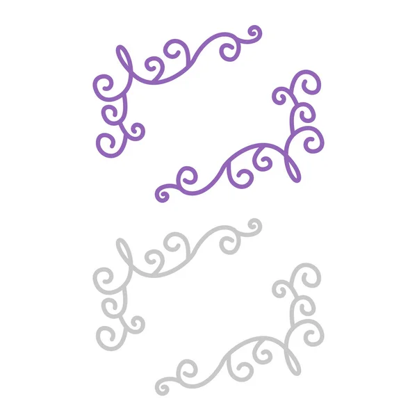 Elegante Swirl Bruiloft Etiketten Geïsoleerd Wit — Stockvector