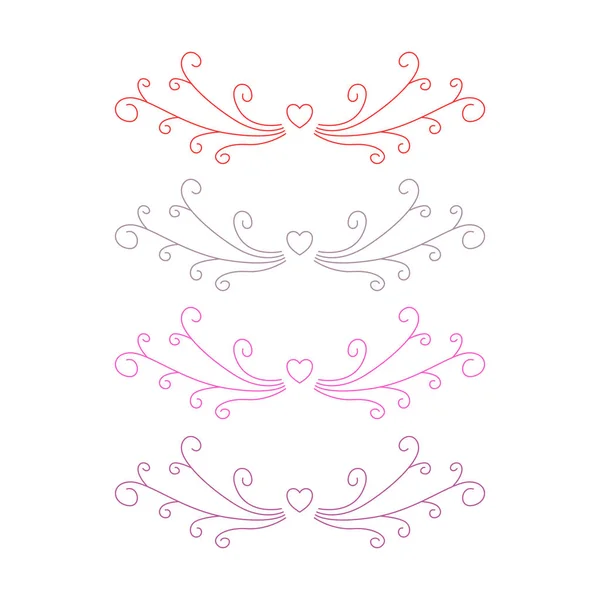 Svatební Dekorativní Barevné Značky Štítky Vektor Izolované Bílé — Stockový vektor