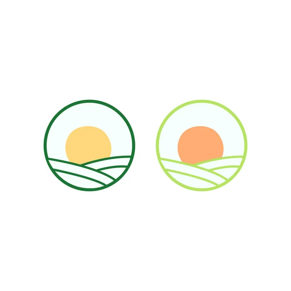 Öko Bio Természeti Földgazdasági Termékek Zöld Mezőgazdaság Szervezeti Vector Logo — Stock Vector