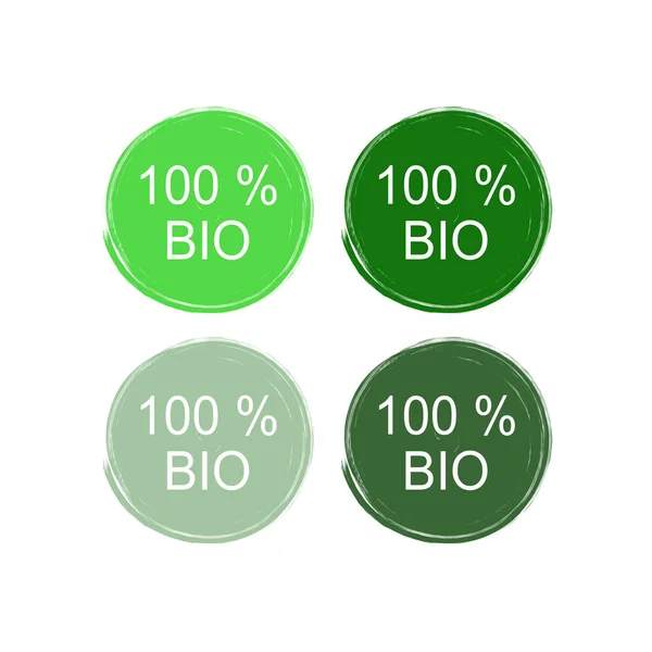 100 Bio Eco Cru Design Circles Perfeito Para Produtos Bio — Vetor de Stock