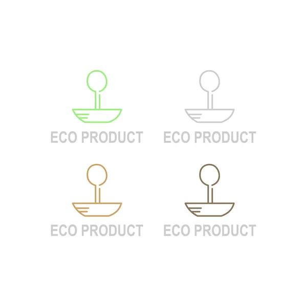 Eco Product Simple Logo Isolated White — 스톡 벡터
