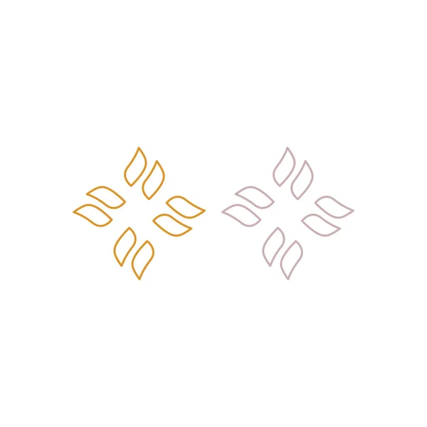 Естественные Простые Листья Знак Символа Вектор Логотипа — стоковый вектор