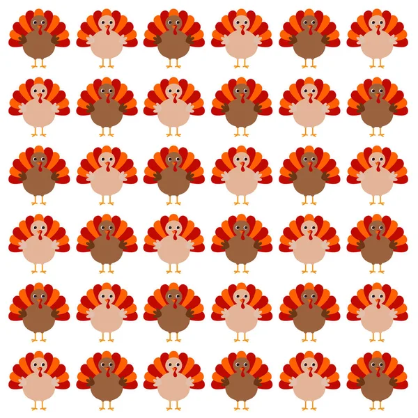 Cute Thanksgiving Turkeys Creative Vector Pattern Texture — Stock Vector