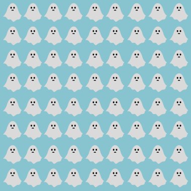 Şirin Cadılar Bayramı Hayaletleri Desen Doku Vektörü