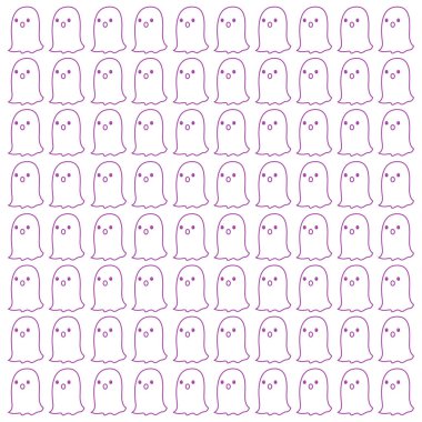 Şirin Cadılar Bayramı Hayaletleri Desen Doku Vektörü