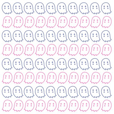 Şirin Cadılar Bayramı Hayaletleri Desen Doku Vektörü