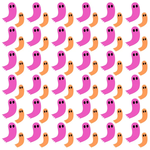 Şirin Korkunç Cadılar Bayramı Hayaletleri Desen Doku Vektörü