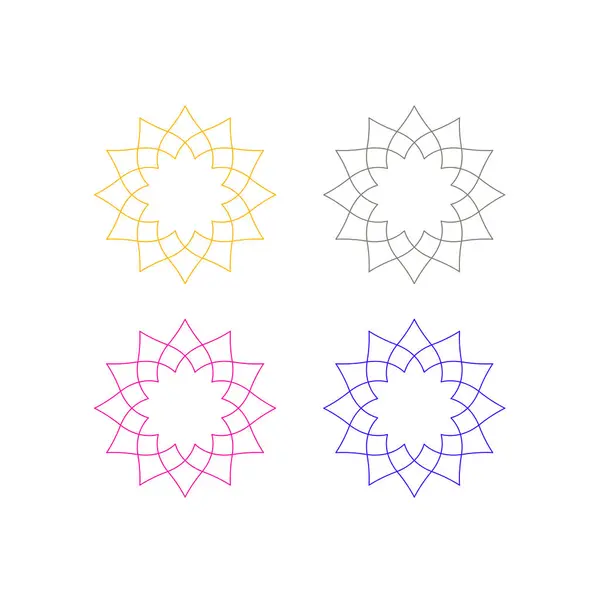 Wellness Ayurveda Ornamental Mandalas Design Set Isolated White — Stockový vektor