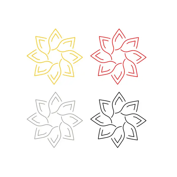 Wellness Ayurveda Ornamental Mandalas Design Set Isolated White — Stockový vektor