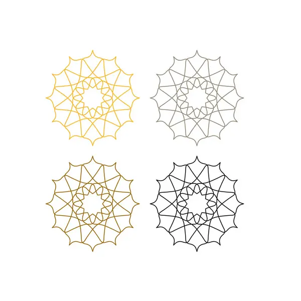 Bienestar Ayurveda Ornamental Mandalas Design Set Aislado Blanco Gráficos Vectoriales