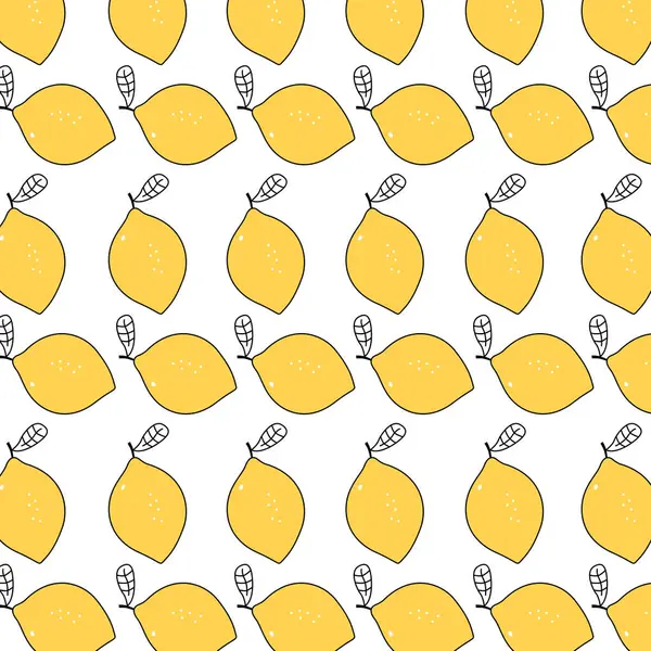 Yellow Retro Lemons Design Pattern Texture Background — Stock Vector