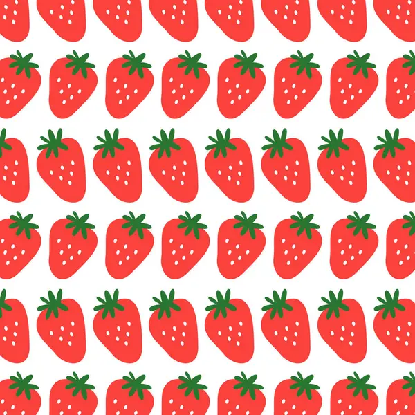 Red Fresh Strawberries Design Pattern Texture — Stock Vector