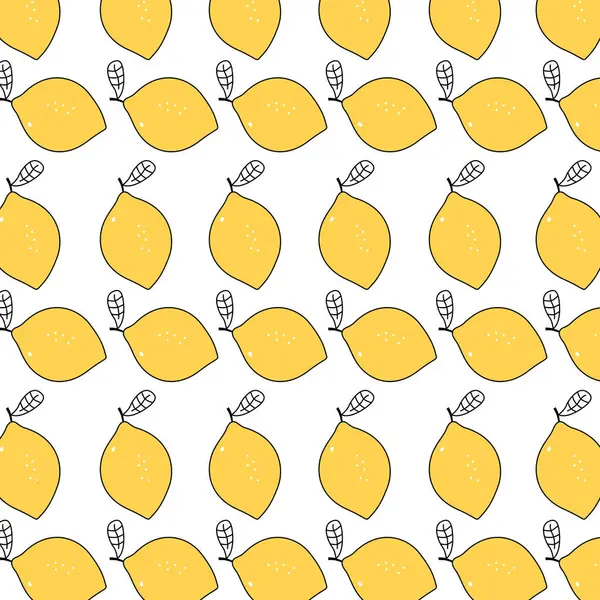 Yellow Vintage Lemons Design Pattern Texture — Stock Vector
