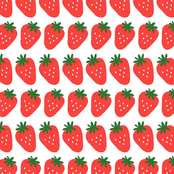 Red Strawberries Design Pattern Texture Antecedentes — Vector de stock