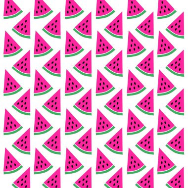 Fresh Watermelon Slices Pattern Texture Background Vector clipart