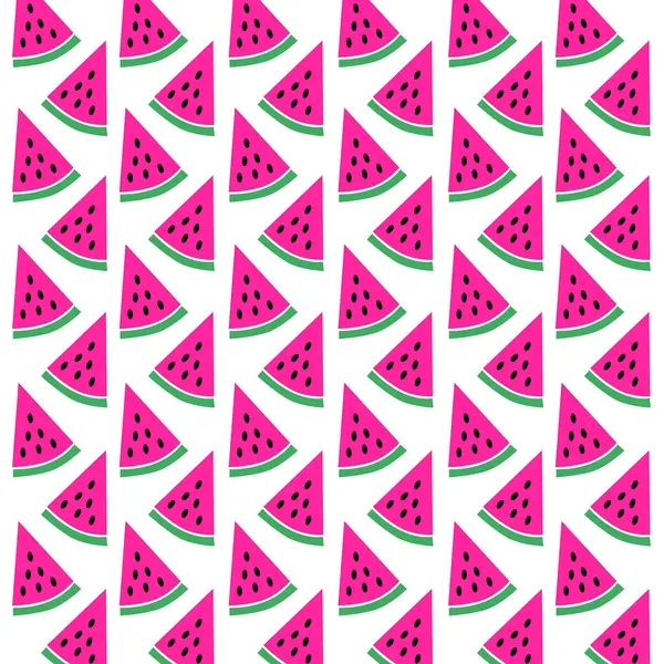 Fresh Watermelon Slices Pattern Texture Background Vector — Stock Vector