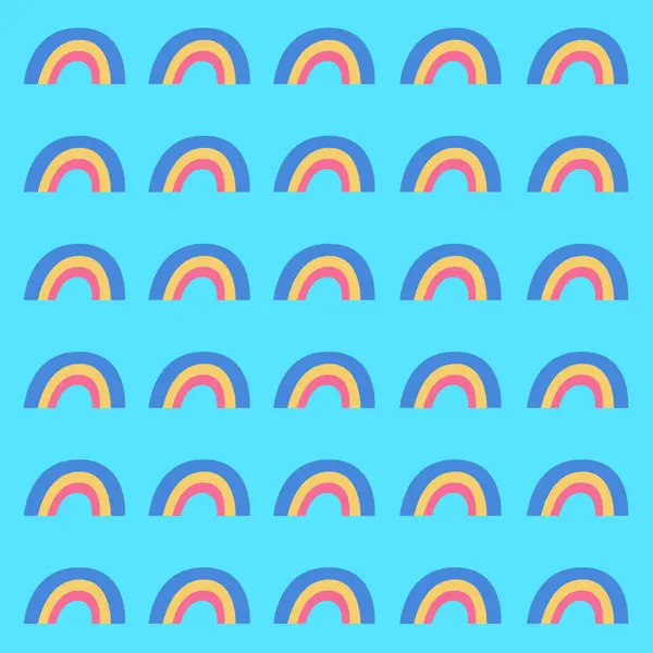 Bunte Regenbogen Auf Blauem Muster Textur Hintergrund Vector Stockillustration