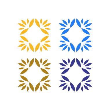 KOLORFUL MANDALA Sanat İşareti Sembol Logosu VECTOR beyaza izole edildi