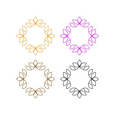 KOLORFUL MANDALA Sanat İşareti Sembol Logosu VECTOR beyaza izole edildi