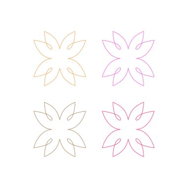 KOLORFUL MANDALA Sanat İşareti Sembol Logosu VECTOR beyaza izole edildi