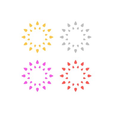 KOLORFUL MANDALA Sanat İşareti Sembol Logosu VECTOR beyaza izole edildi