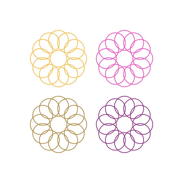 Colorful Mandala Art Signe Vecteur Logo Symbole Isolé Sur Blanc Vecteur En Vente