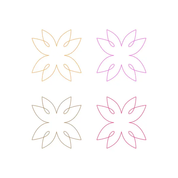Colorful Mandala Art Sign Symbol Logo Vector Isolated White 免版税图库插图