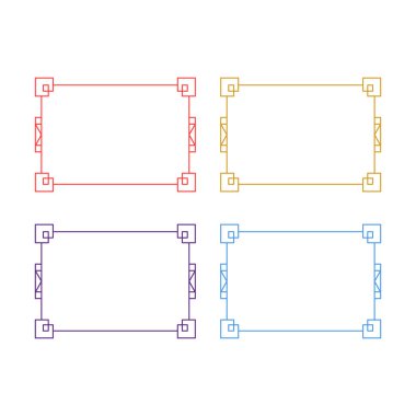 Süslü Düğün Çerçeveleri Tasarım Koleksiyonu Beyazda izole edildi